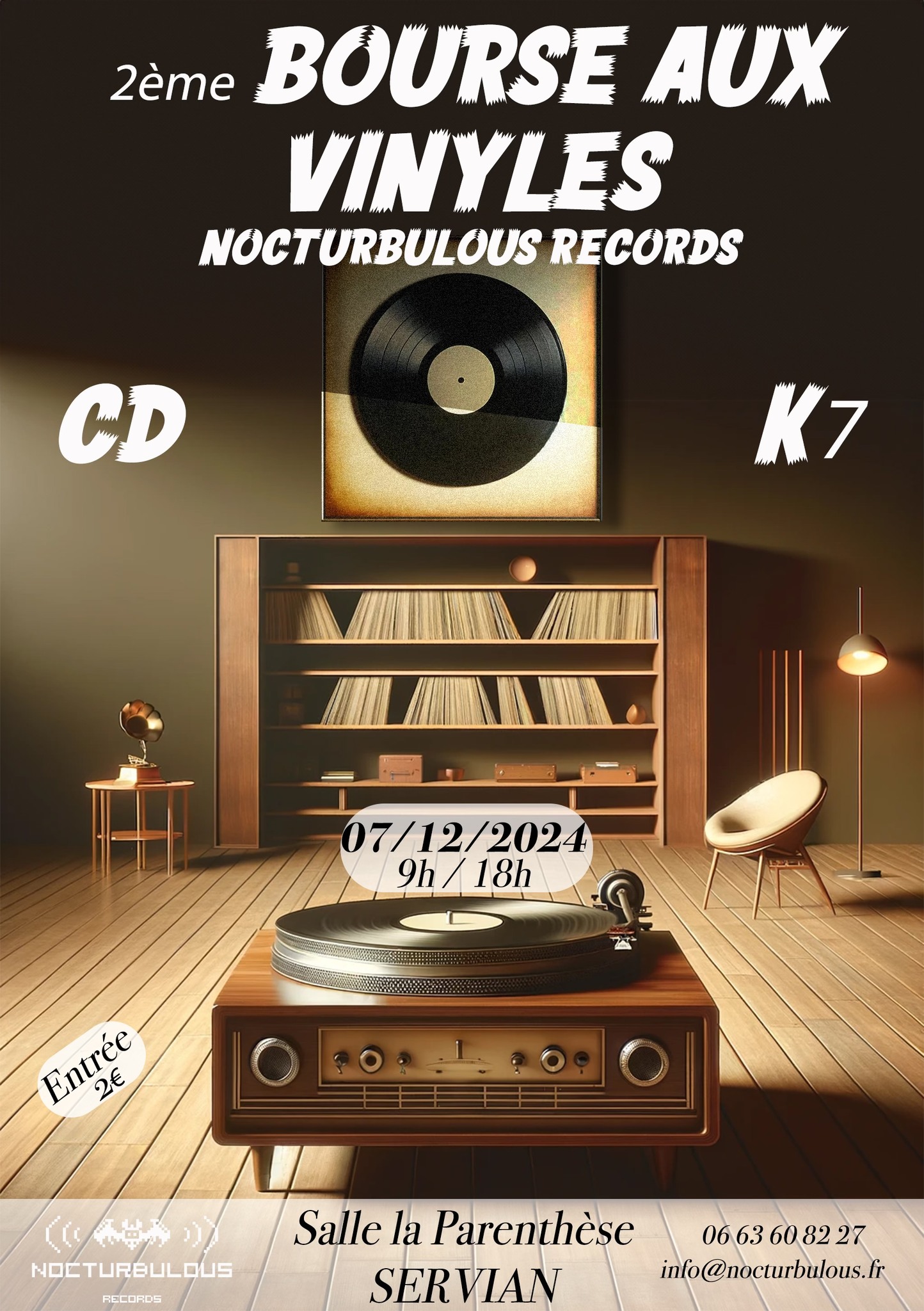 2ème bourse aux vinyles Nocturbulous - 7 décembre 2024 de 9h00 à 18h00 - Salle La Parenthèse - Servian